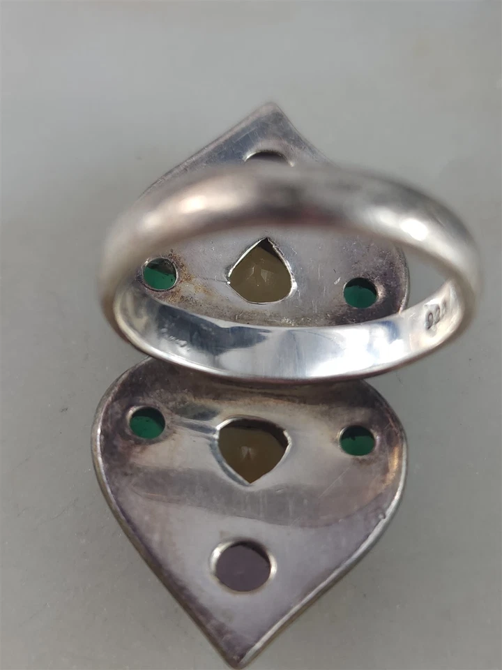 Nicky Butler Vintage Sterling Silver Multi Gemstone Raj Ring Size 6.75 - 9 Grams - Image 3 of 4