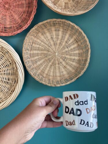 Retro “Dad” Brown Font And White Ceramic Coffee Mug With Handle 12 Oz Korea - 第 1/2 張圖片