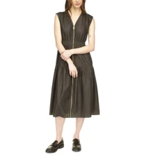 MICHAEL Michael Kors Empire-Waist Zip-Front Midi Dress MSRP $175