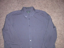 EDDIE BAUER gray pattern cotton long sleeve button front shirt 2XL