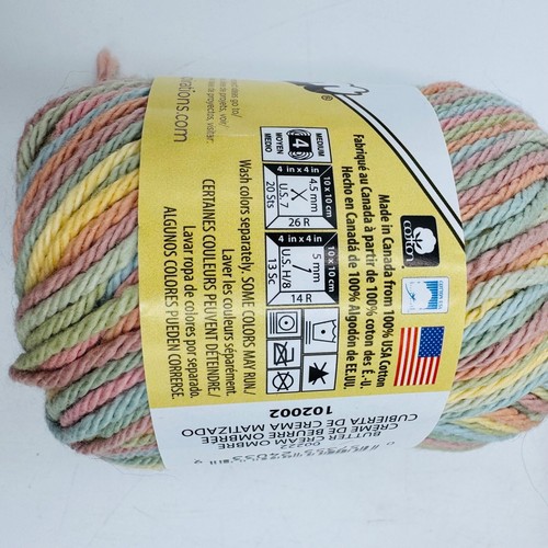 2 Skeins Lily Sugar'n Cream Ombres Knitting Yarn Buttercream Pastels 4 Medium - Picture 5 of 6