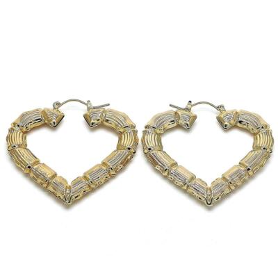 High Quality Classic 14K Gold Filled Bamboo Heart Shaped Hollow