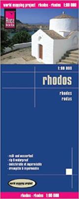 Map of Rhodes, Greece, by Reise Know How