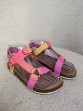 Cat Jack Girls Sandals 2 Pink Colorblock Textile Hook Loop Footbed Casual Shoes
