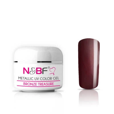 NAILS & BEAUTY FACTORY Metallic Farbgel UV Gel Farbe Effektgel 5ml Bronze Treasure Colorgel Braun