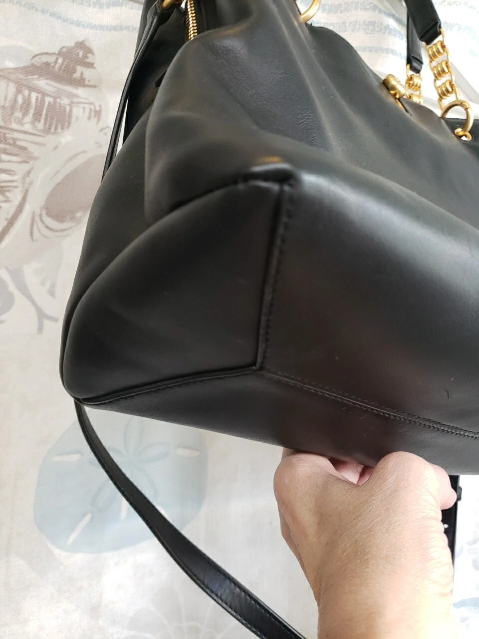 Borsa Tory Burch Lily in pelle nera con manico a catena vendita al dettaglio $598 nuova