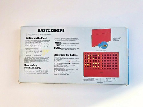 Vintage Battleships Naval Strategy 1970 Game For Two Players Family Game Board - Picture 7 of 12