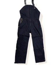 New - Dickies heavyweight duck bib overall Reinforced Double Knee Black Size LT