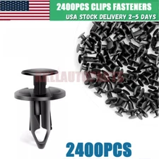 2400PCS 8mm Bumper Retainer Clips Auto Car Plastic Push Rivets Fastener Fender