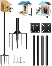 Qwayhome Upgrade 80In Smart Bird Feeder Pole, 1Inch Dia Outdoor Bluebird House P