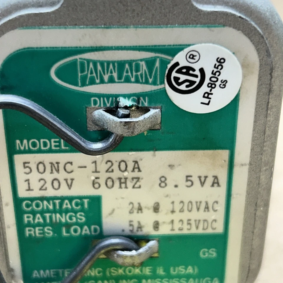 AMETEK 50NC-120A 8.5VA PANALARM 2A @ 120VAC 5A @ 125VDC NNB + WARRANTY - Image 2 of 3