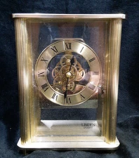 Linden Mantel Desk Or Shelf Clock Carriage Skeleton Quartz  6" Tall