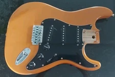 NEW LOADED STRAT BODY STRATOCASTER YELLOW W/ BLACK PICKGUARD. FAST SHIPPING NICE