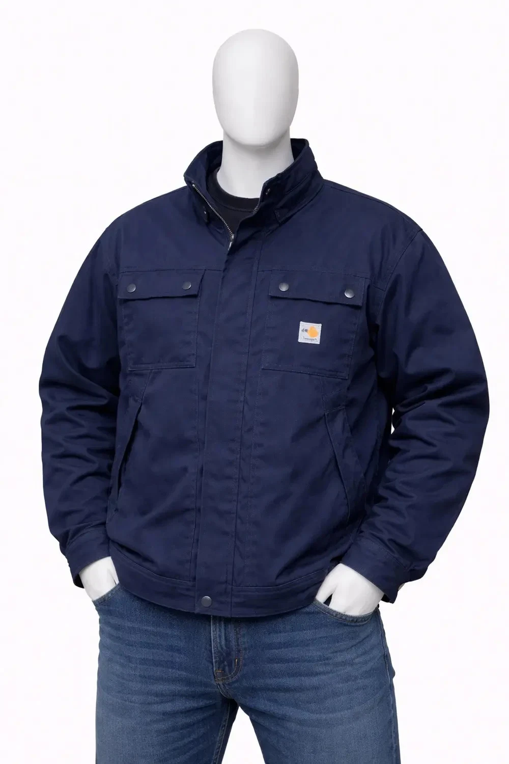 Carhartt Denim Bomber Workwear Jacket Size L Vintage