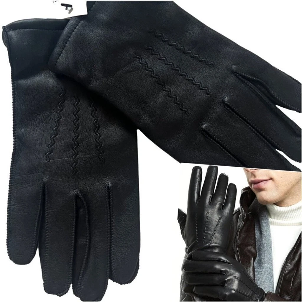 Nordstrom Men’s Black Leather Gloves XL Cashmere Lined NWT Luxury Winter