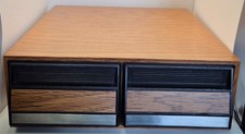 Vintage Cassette Tape Storage Drawer Case Woodgrain 28 Tape Capacity Organizer