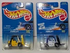 Mattel Vintage 1995 and 1996 Hotwheels Yellow and White Forklifts In Packaging