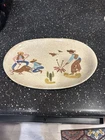 Red Wing Pottery Cowboy Round Up 12 Inch Oval Serving Plate hand-painted