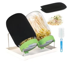 2 Sprouting Jar Kits Wide Mouth Mason Jars for Growing Broccoli Bean Alfalfa