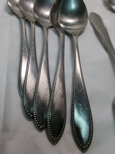 Interpur INR5 Edelstahl Besteck brüniert Perlenbesatz 28 Teile 5 komplette Sets - Bild 9 von 12