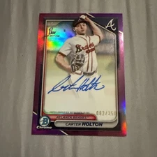 2024 Bowman Draft #CPA-CH Carter Holton 1st Prospect Purple Auto /250 Braves