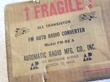 Vintage All Transistor Fm Converter 1970s Automatic Radio Usa Fm-92a Unopened Vintage All Transistor Fm Converter 1970s Automatic Radio Usa Fm-92a Unopened