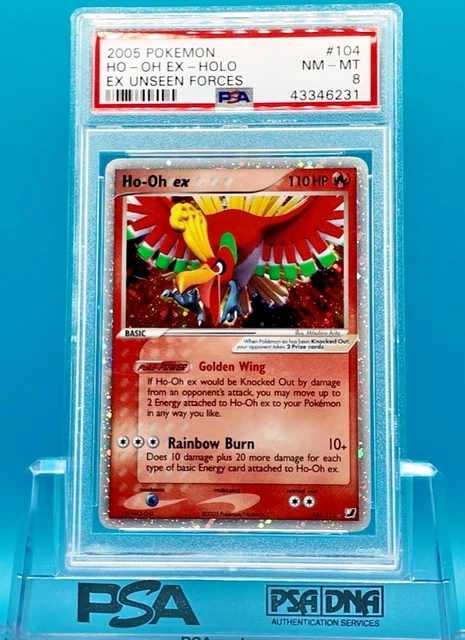 PSA 8 Ho-Oh ex #104 - EX Unseen Forces - Pokemon Card Ultra Rare NM Mint