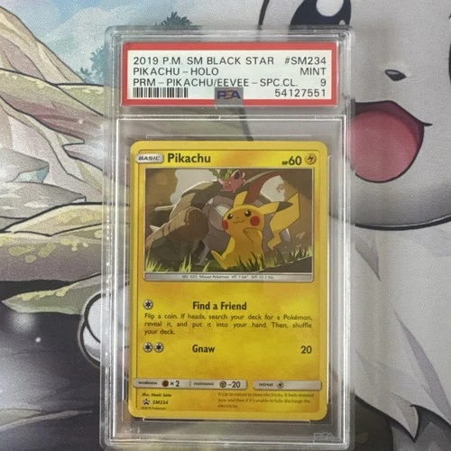 Pikachu SM234 X2  PSA 8 + PSA 9 Pokemon Black Star Holo
