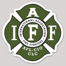 2 Inch Non-Reflective IAFF Dark Green Firefighter Maltese Sticker Decal
