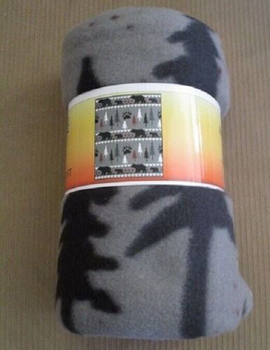 New Bear Family Bears Southwest Fleece Throw Gift Blanket Reversible Cabin Decor - Picture 4 of 4