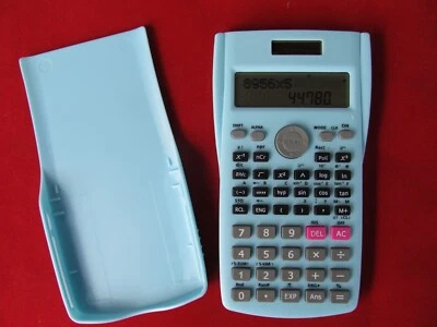 MARKENLOS Wissenschaftlicher Taschenrechner 249 Funktionen 2 zeilig Schule u. Studium blau