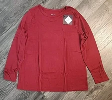 Ava & Viv Top 1XL Maroon Long Sleeve Modal Pima Cotton Spandex NWT