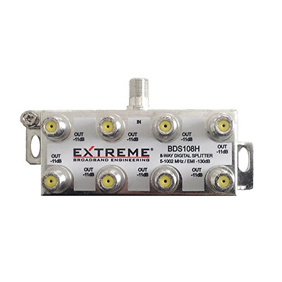Extreme Broadband BDS108H 8-Way Digital Coaxial Splitter RG6 5-1002 MHz