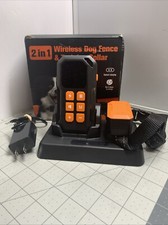 2 in 1 Wireless Dog Fence Training Collar Beep/vibrate/stim Waterproof 1000ft Rg