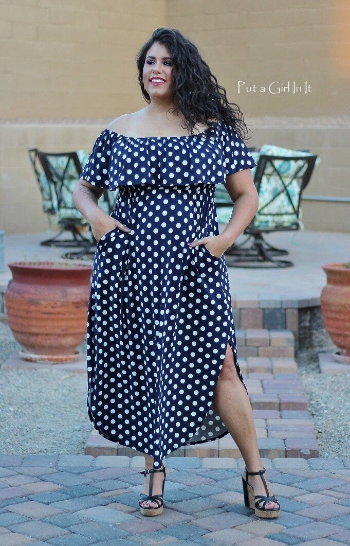 blue polka dot dress