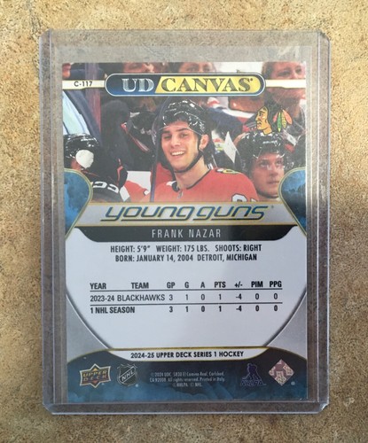 2024-25 Upper Deck Young Guns Canvas #c-117 Frank Nazar - Picture 2 of 2