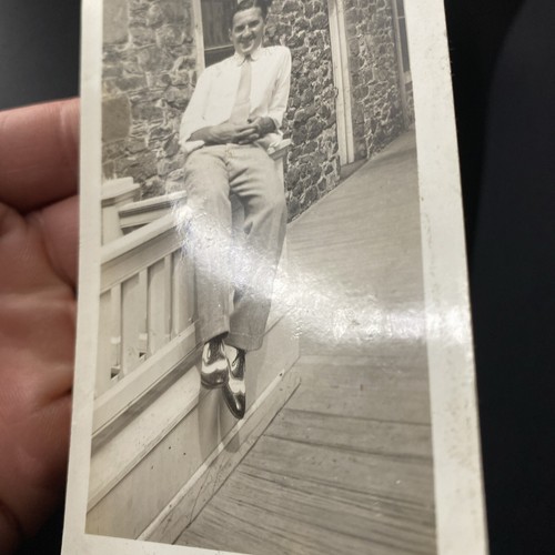 1934 Handsome Man Sitting on Railing Smiling South Montana Original Photo P14f24 - Picture 18 of 24