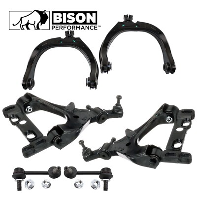 Bison Performance 6pc Front Upper Lower Control Arm & Sway Bar Kit For Chevy GMC