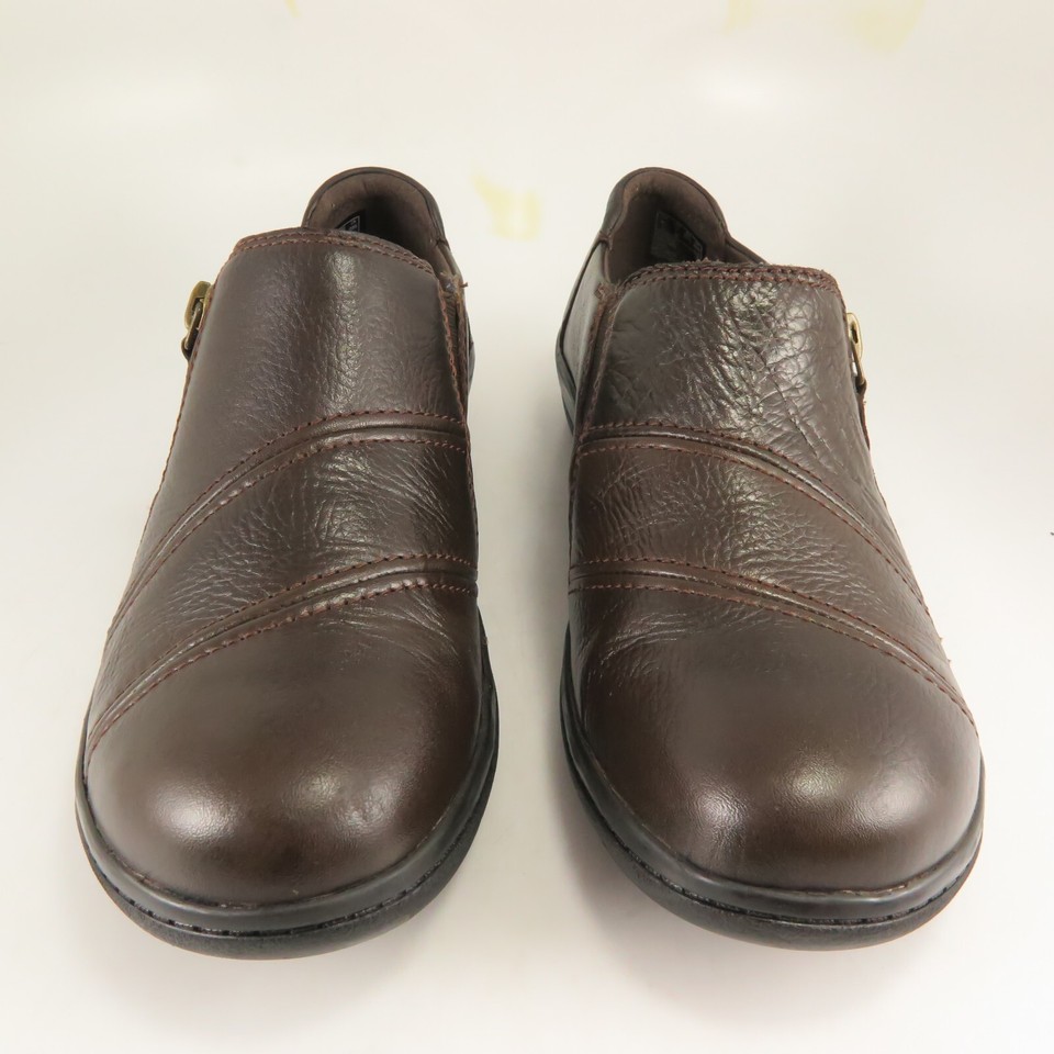 Clarks CHEYN CLAY Side Zip Loafers Womens Size 7M Brown Textured