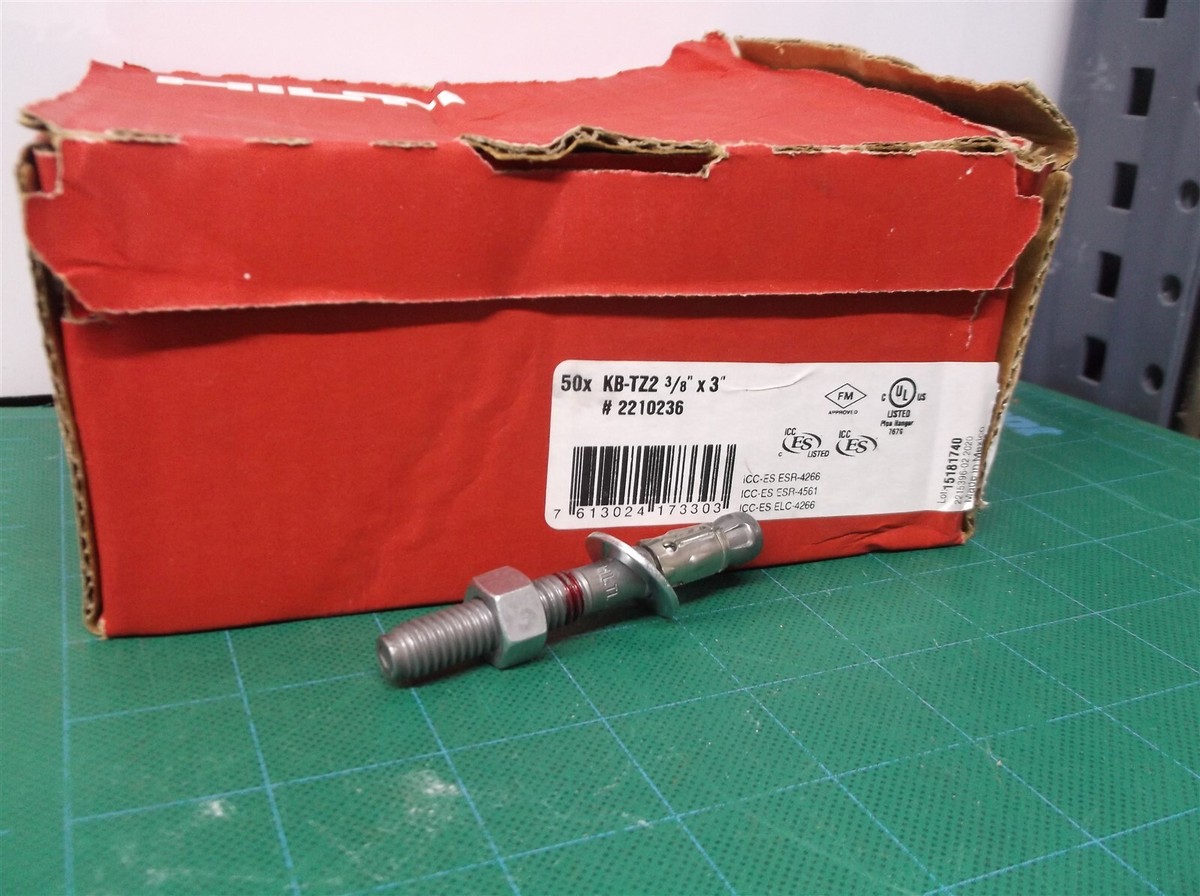 HILTI Kwik Bolt Concrete Expansion Anchor 50 Pieces KB-TZ2 3/8