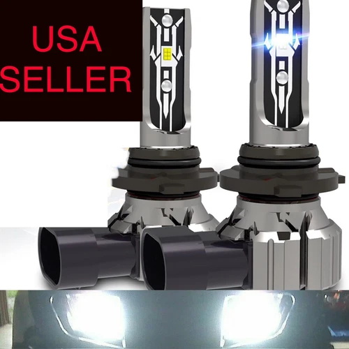 9006 HB4 LED Headlight Bulbs Short base Kit hikari 6k 6000k Drl White Lights Car