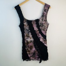 Urban Outfitters Amber Spliced Lace Mesh Mini Dress Black Size L NEW