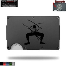 Zoro One Piece Laser Engraved Onto An Metal Wallet