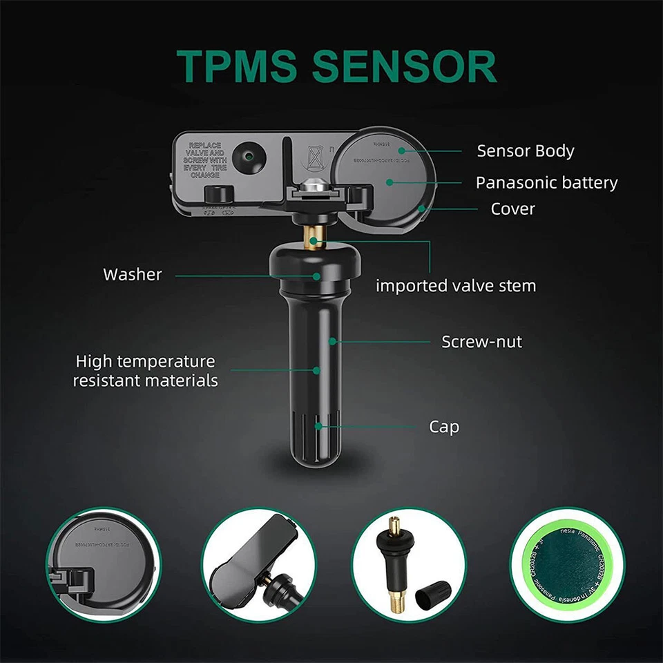 4x TPMS Tire Pressure Sensor 315MHz For 2011-2014 Lincoln MKX 9L3Z-1A-189A - Image 2 of 4