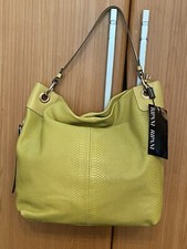 Ripani Lime Green Snake-embossed Leather Structured Tote Bag 100% Made In Italy