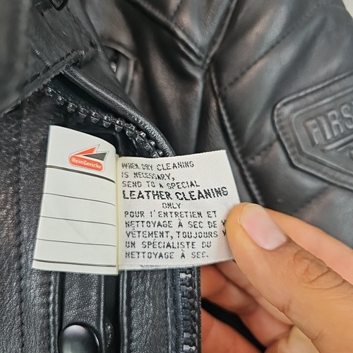 First Gear By Hein Gericke Leather Motorcycle Jacket Men 42 Black Ventilated VTG - Picture 13 of 16
