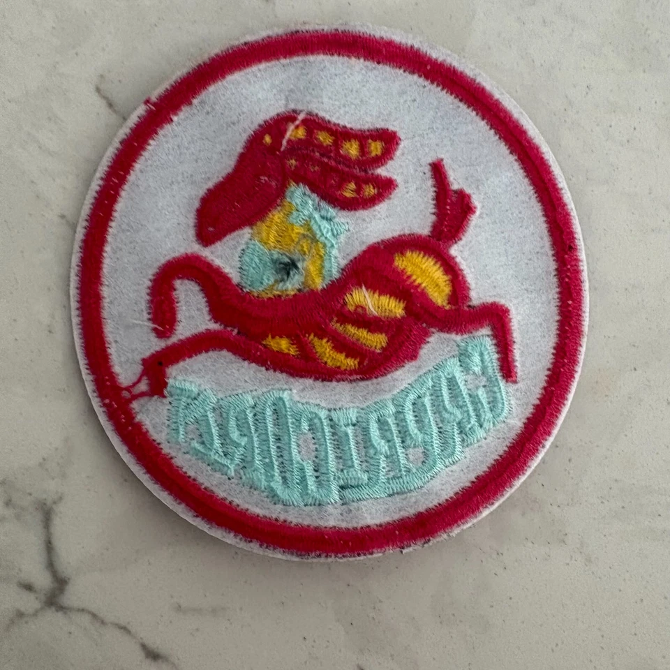 Capricorn Zodiac Sign Patch Navy Pink-Trim Sewing & Craft Embroidered Sew-On - Image 2 of 3