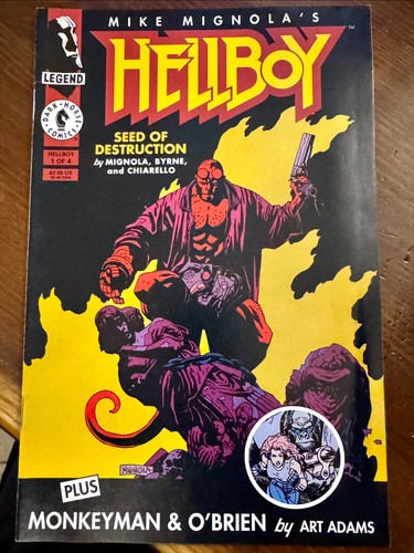 HELLBOY: SEED OF DESTRUCTION PART 1-4 DARK HORSE 1994 AVG 9.6/NM+ - Foto 2 di 5