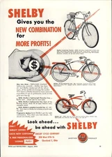 1954 PAPER AD AMF Shelby Traveler 3 Speed Bike Balloon Tire SX-2 Bicycle Junior