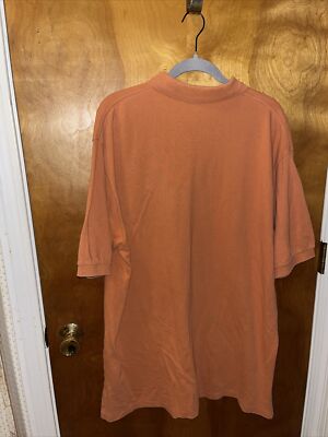 Mens Polo Ralph Lauren Shirt Size XL Pumpkin Orange With Navy Blue
